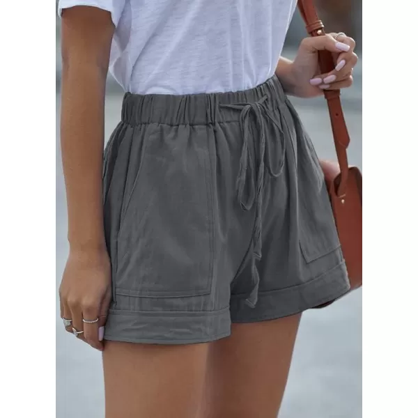 Dokotoo Womens Comfy Drawstring Casual Elastic Waist Pocketed Shorts