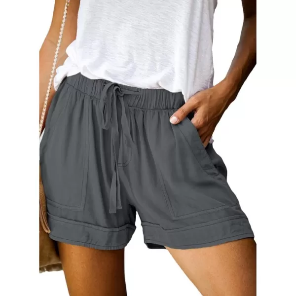 Dokotoo Womens Comfy Drawstring Casual Elastic Waist Pocketed Shorts