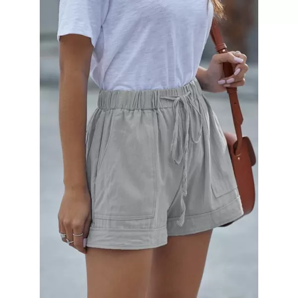 Dokotoo Womens Comfy Drawstring Casual Elastic Waist Pocketed Shorts