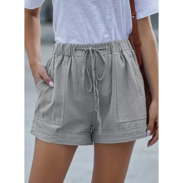Dokotoo Womens Comfy Drawstring Casual Elastic Waist Pocketed Shorts