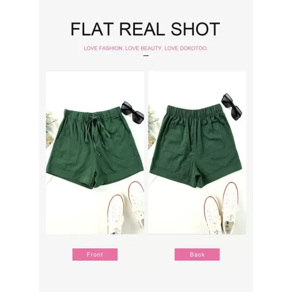 Dokotoo Womens Comfy Drawstring Casual Elastic Waist Pocketed Shorts