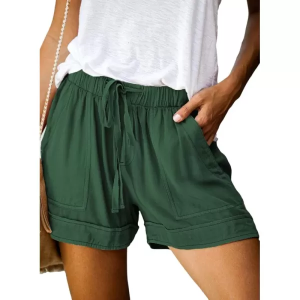 Dokotoo Womens Comfy Drawstring Casual Elastic Waist Pocketed Shorts