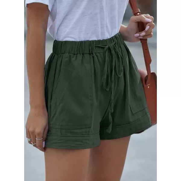 Dokotoo Womens Comfy Drawstring Casual Elastic Waist Pocketed Shorts