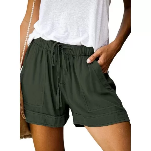 Dokotoo Womens Comfy Drawstring Casual Elastic Waist Pocketed Shorts