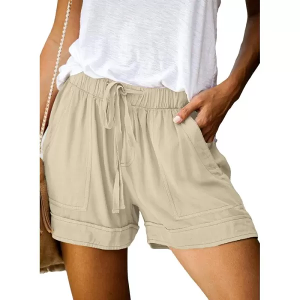 Dokotoo Womens Comfy Drawstring Casual Elastic Waist Pocketed Shorts