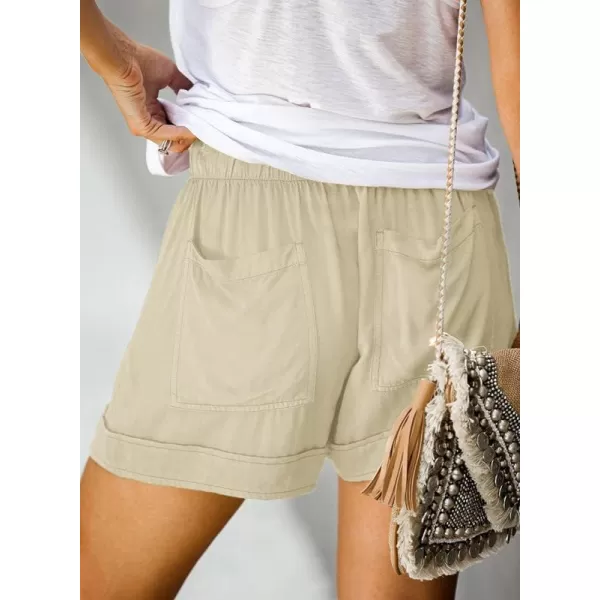 Dokotoo Womens Comfy Drawstring Casual Elastic Waist Pocketed Shorts