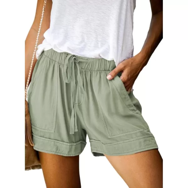 Dokotoo Womens Comfy Drawstring Casual Elastic Waist Pocketed Shorts