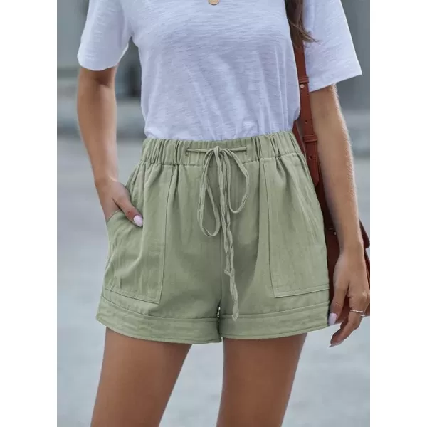 Dokotoo Womens Comfy Drawstring Casual Elastic Waist Pocketed Shorts
