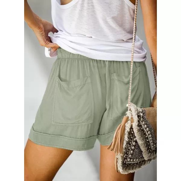 Dokotoo Womens Comfy Drawstring Casual Elastic Waist Pocketed Shorts