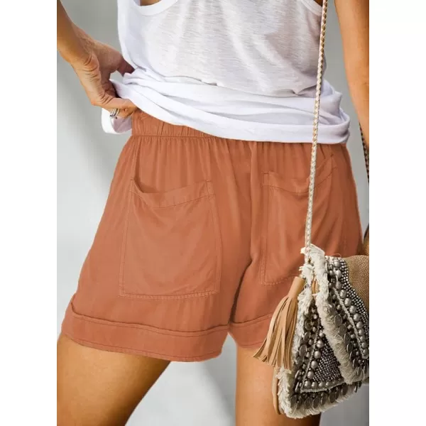 Dokotoo Womens Comfy Drawstring Casual Elastic Waist Pocketed Shorts