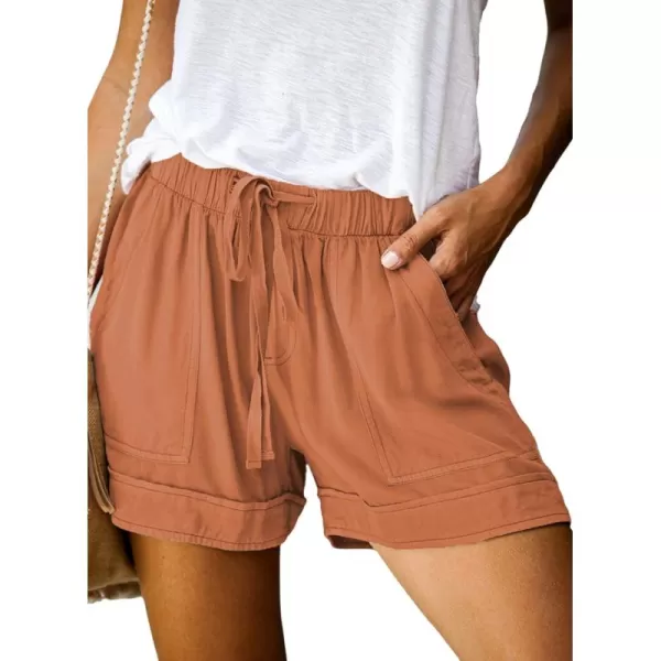 Dokotoo Womens Comfy Drawstring Casual Elastic Waist Pocketed Shorts