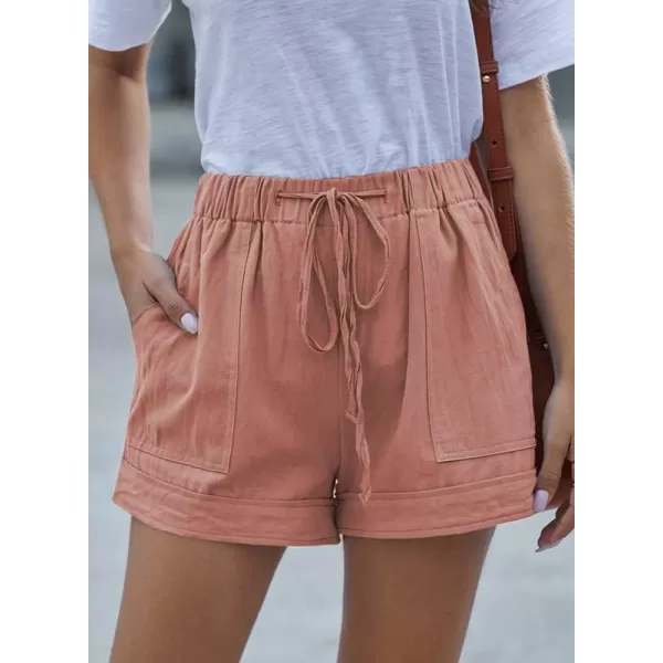 Dokotoo Womens Comfy Drawstring Casual Elastic Waist Pocketed Shorts