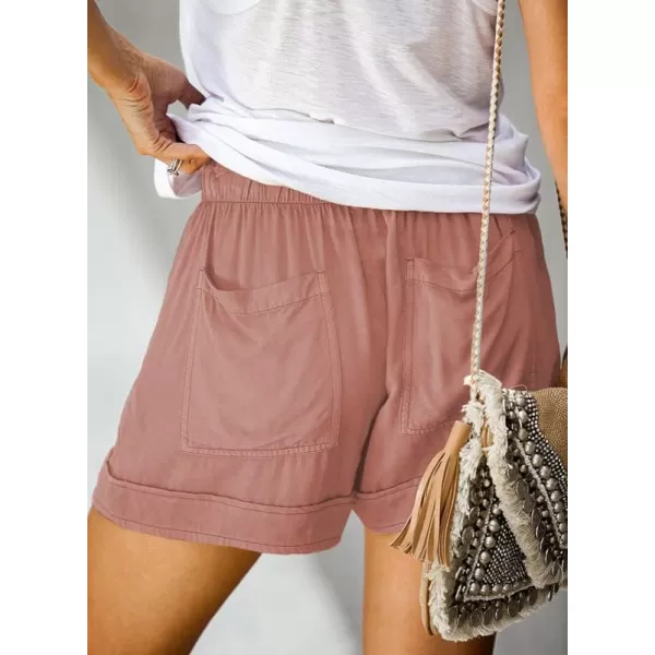 Dokotoo Womens Comfy Drawstring Casual Elastic Waist Pocketed Shorts