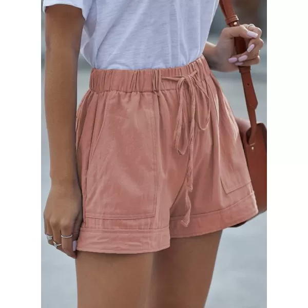 Dokotoo Womens Comfy Drawstring Casual Elastic Waist Pocketed Shorts