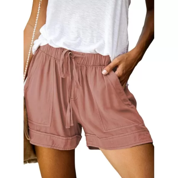 Dokotoo Womens Comfy Drawstring Casual Elastic Waist Pocketed Shorts