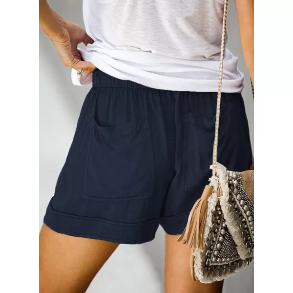 Dokotoo Womens Comfy Drawstring Casual Elastic Waist Pocketed Shorts