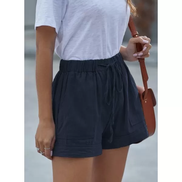 Dokotoo Womens Comfy Drawstring Casual Elastic Waist Pocketed Shorts