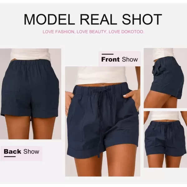 Dokotoo Womens Comfy Drawstring Casual Elastic Waist Pocketed Shorts