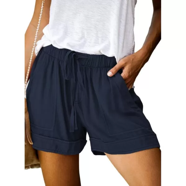 Dokotoo Womens Comfy Drawstring Casual Elastic Waist Pocketed Shorts