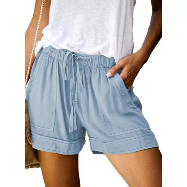 Dokotoo Womens Comfy Drawstring Casual Elastic Waist Pocketed Shorts