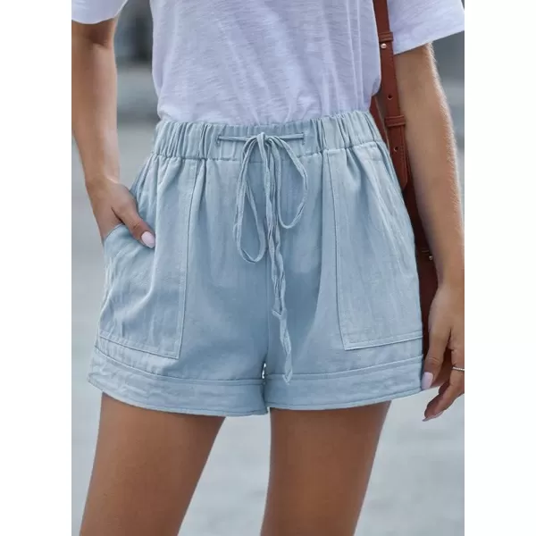 Dokotoo Womens Comfy Drawstring Casual Elastic Waist Pocketed Shorts
