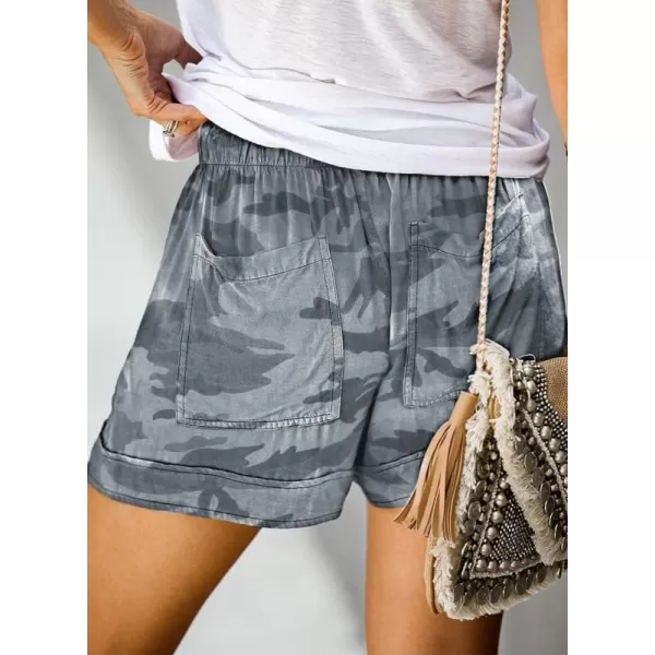 Dokotoo Womens Comfy Drawstring Casual Elastic Waist Pocketed Shorts