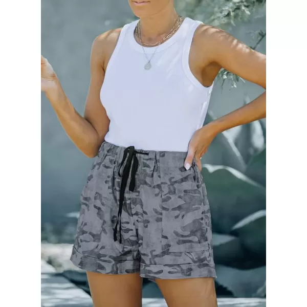 Dokotoo Womens Comfy Drawstring Casual Elastic Waist Pocketed Shorts