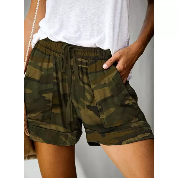 Dokotoo Womens Comfy Drawstring Casual Elastic Waist Pocketed Shorts