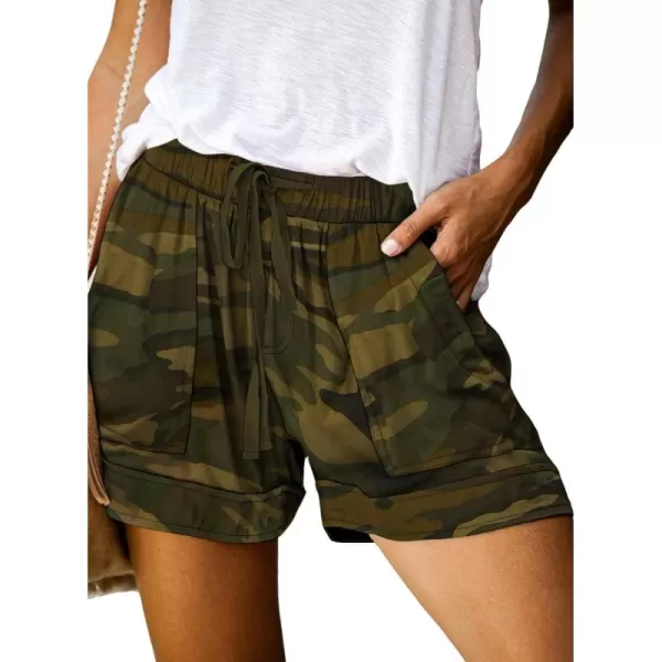 Dokotoo Womens Comfy Drawstring Casual Elastic Waist Pocketed Shorts