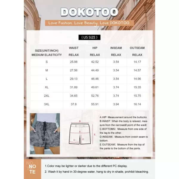 Dokotoo Womens Comfy Drawstring Casual Elastic Waist Pocketed Shorts