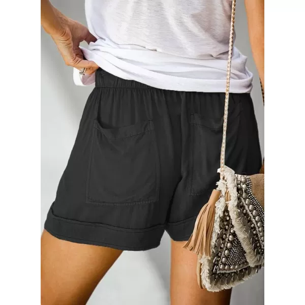 Dokotoo Womens Comfy Drawstring Casual Elastic Waist Pocketed Shorts