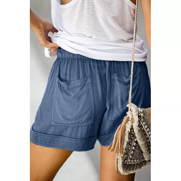 Dokotoo Womens Comfy Drawstring Casual Elastic Waist Pocketed Shorts