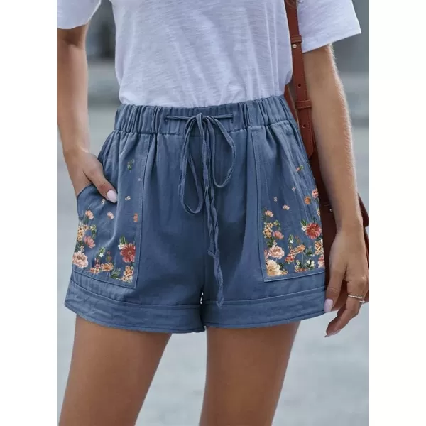 Dokotoo Womens Comfy Drawstring Casual Elastic Waist Pocketed Shorts