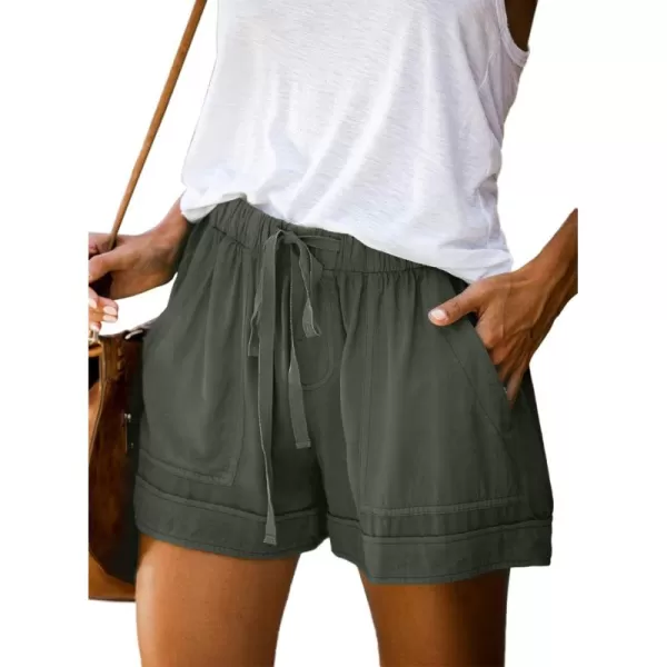 Dokotoo Womens Comfy Drawstring Casual Elastic Waist Pocketed Shorts