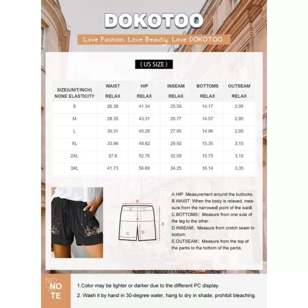 Dokotoo Womens Comfy Drawstring Casual Elastic Waist Pocketed Shorts