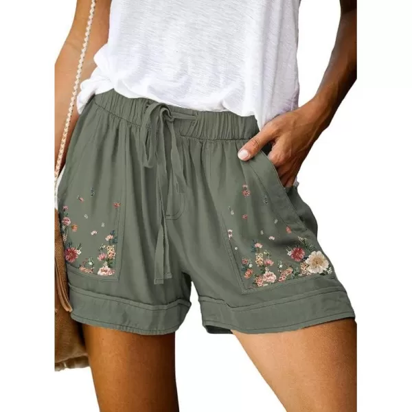 Dokotoo Womens Comfy Drawstring Casual Elastic Waist Pocketed Shorts