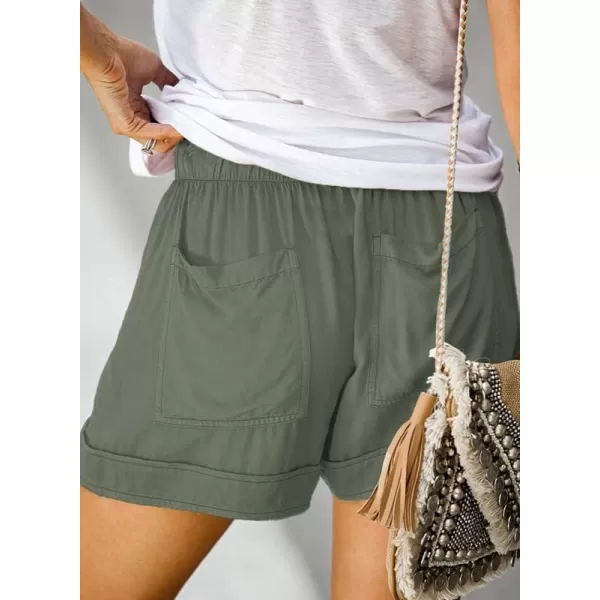 Dokotoo Womens Comfy Drawstring Casual Elastic Waist Pocketed Shorts
