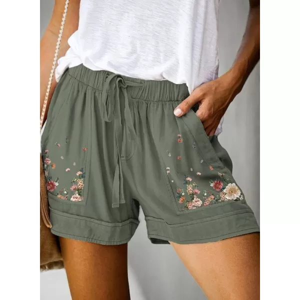 Dokotoo Womens Comfy Drawstring Casual Elastic Waist Pocketed Shorts