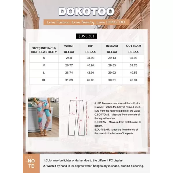 Dokotoo Womens Fashion Casual Drawstring Elastic Waist Cotton Jogging Jogger Pants with Pockets