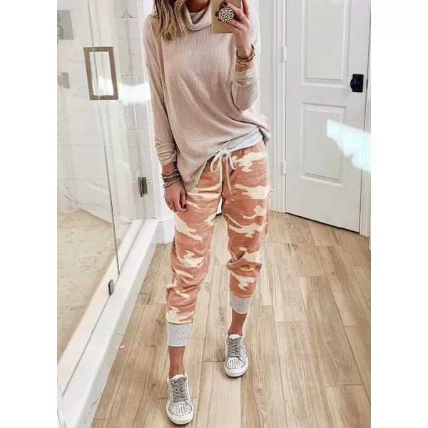 Dokotoo Womens Fashion Casual Drawstring Elastic Waist Cotton Jogging Jogger Pants with Pockets