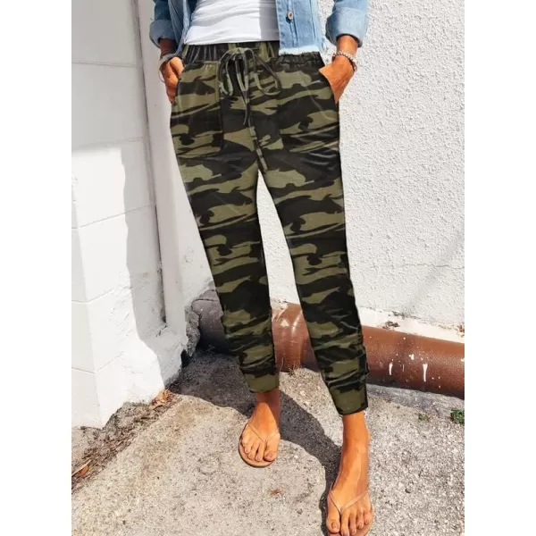 Dokotoo Womens Fashion Casual Drawstring Elastic Waist Cotton Jogging Jogger Pants with Pockets