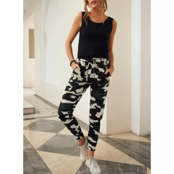Dokotoo Womens Fashion Casual Drawstring Elastic Waist Cotton Jogging Jogger Pants with Pockets