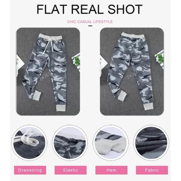 Dokotoo Womens Fashion Casual Drawstring Elastic Waist Cotton Jogging Jogger Pants with Pockets