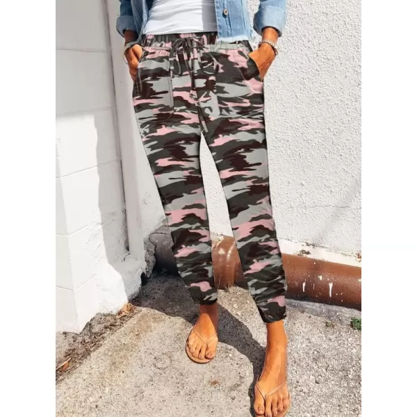 Dokotoo Womens Fashion Casual Drawstring Elastic Waist Cotton Jogging Jogger Pants with Pockets