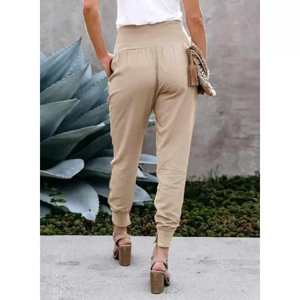 Dokotoo Womens Fashion Casual Drawstring Elastic Waist Cotton Jogging Jogger Pants with Pockets