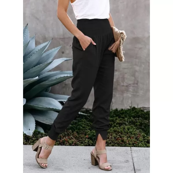 Dokotoo Womens Fashion Casual Drawstring Elastic Waist Cotton Jogging Jogger Pants with Pockets
