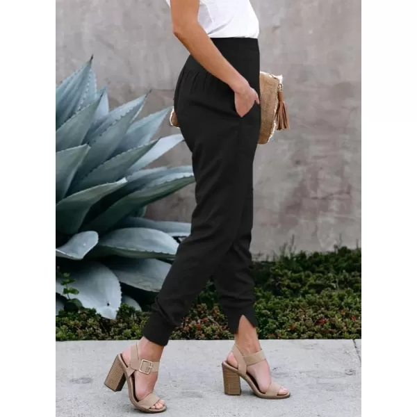 Dokotoo Womens Fashion Casual Drawstring Elastic Waist Cotton Jogging Jogger Pants with Pockets