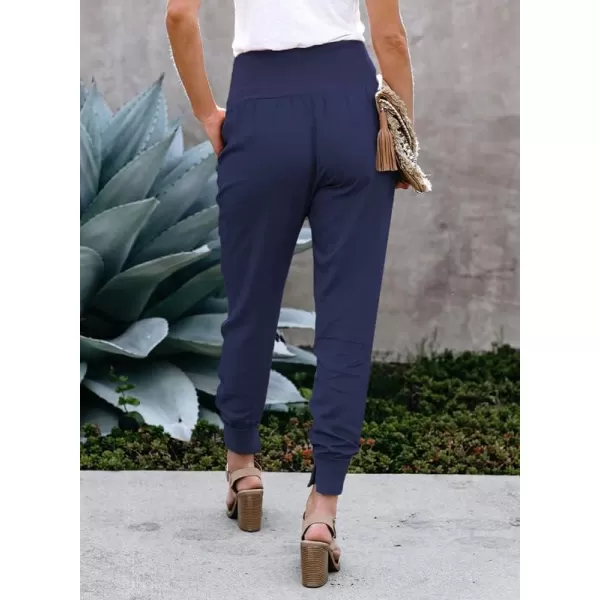 Dokotoo Womens Fashion Casual Drawstring Elastic Waist Cotton Jogging Jogger Pants with Pockets