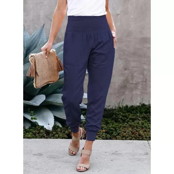 Dokotoo Womens Fashion Casual Drawstring Elastic Waist Cotton Jogging Jogger Pants with Pockets