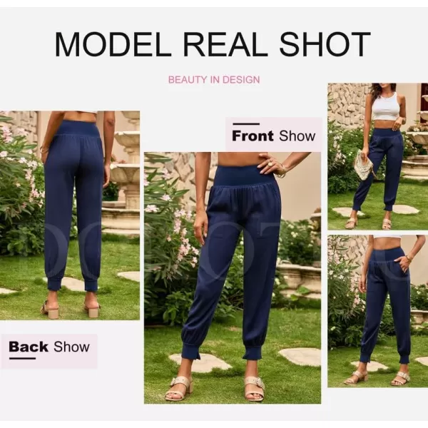 Dokotoo Womens Fashion Casual Drawstring Elastic Waist Cotton Jogging Jogger Pants with Pockets